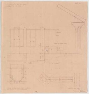 Fischer, Theodor; Planegg bei München (Bayern); Ev. Waldkirche - Kanzel (Grundriss, Ansichten, Schnitt, Details)