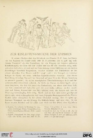 Zur Einleitungsscene der Kyprien