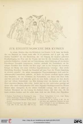 Zur Einleitungsscene der Kyprien