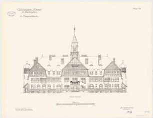 Offiziersheim Taunus, Falkenstein Hauptgebäude: Aufriss Nordansicht 1:100
