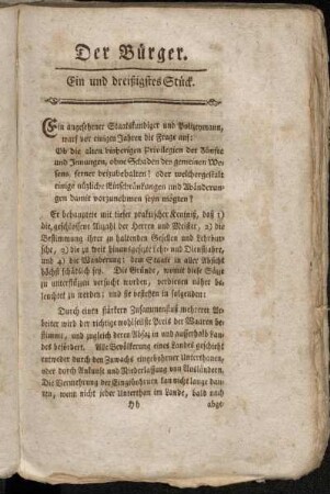 Ein und dreißigstes Stück. - Fünf und dreißigstes Stück.