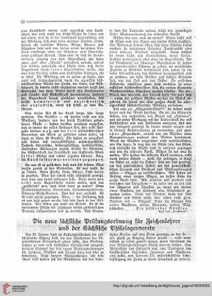 N.F. 3.1923 S.52-54: Die neue sächsische Prüfungsordnung für Zeichenlehrer und der Sächsische Philologenverein