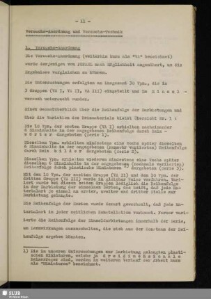 Versuchs-Anordnung und Versuchs-Technik