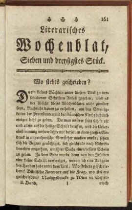 Sieben und dreysigstes Stück.