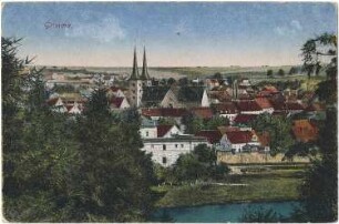 Grimma. Stadtansicht, kolorierte Ansichtskarte