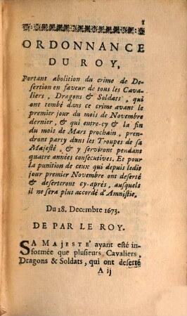 Reglemens Et Ordonnances Du Roy, Pour Les Gens De Guerre, Tome III.
