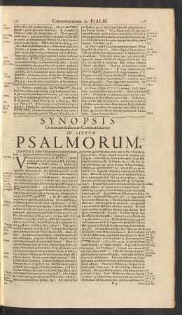 Synopsis Criticorum & aliorum Commentatorum In Librum Psalmorum.