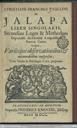 De Jalapa liber singularis