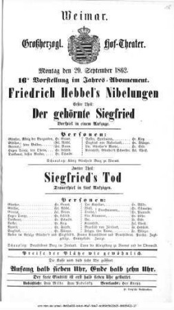 Nibelungen Erster Theil: Der gehörnte Siegfried