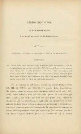 Libro secondo. Parte generale. I principi generali della trascrizione