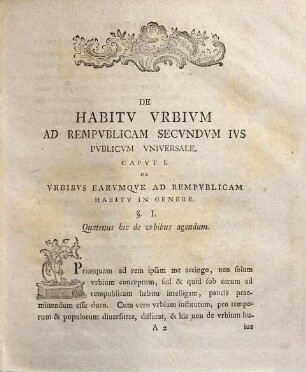 De habitv vrbivm ad rempvblicam secvndvm ivs pvblicvm vniversale