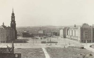 Dresden, Blick auf den Altmarkt : Ansicht vom Dach des Ständehauses über den Altmarkt nach Südsüdwest