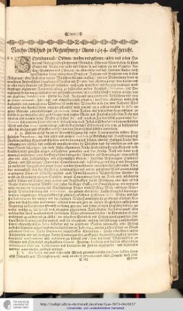 Reichs-Abschied zu Regenspurg/Anno 1654. auffgericht. [Fortsetzung]