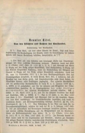 Neunter Titel. Von den Pflichten und Rechten des Adelstandes.