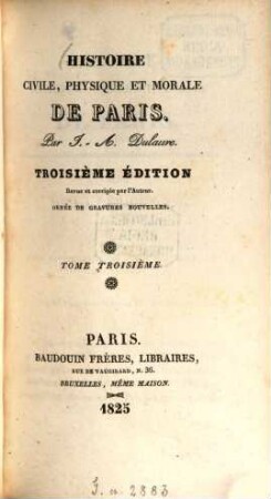 Histoire civile, physique et morale de Paris. 3