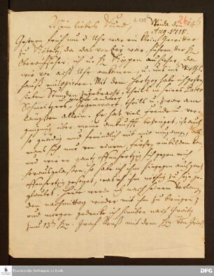 Brief von August Hermann Francke an Anna Magdalena Francke.