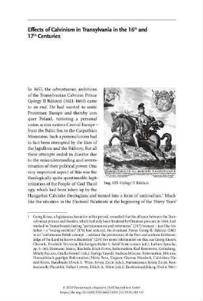 Effects of Calvinism in Transylvania in the 16th and 17th Centuries