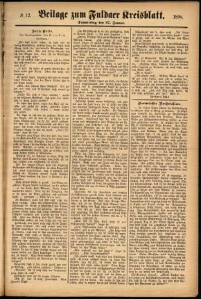 Zweite Ausgabe vom Donnerstag, den 27. Januar 1898.