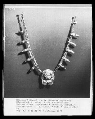 Etruskische Halskette mit Löwenmaske