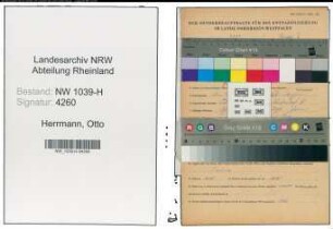 Entnazifizierung Otto Herrmann , geb. 27.08.1901 (Landarbeiter)