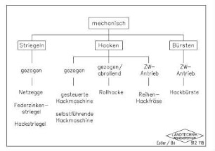 Mechanische Unkrautbekämpfung mit verschiedenen Arbeitsgeräten