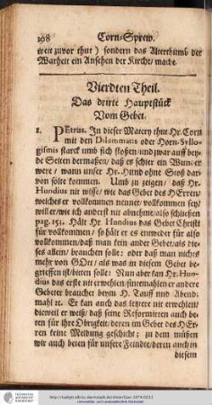 Vierdten Theil. Das drirte Hauptstck Vom Gebet.