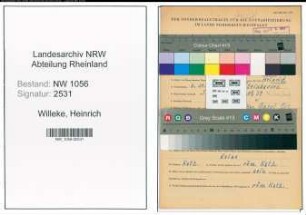 Entnazifizierung Heinrich Willeke , geb. 06.10.1899 ()