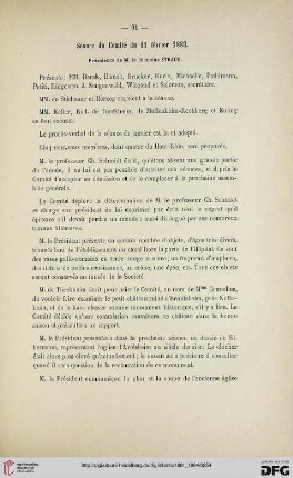 Séance du Comité du 11 février 1883
