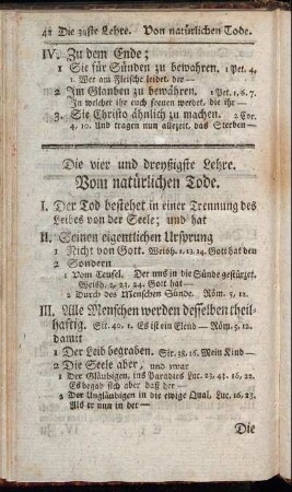 Die vier und dreyßigste Lehre. Vom natürlichen Tode.