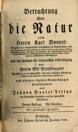 Betrachtung über die Natur