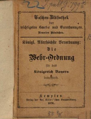 Taschen-Bibliothek der wichtigsten Gesetze und Verordnungen, 9