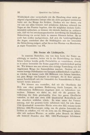 Die Sonne als Lichtquelle.