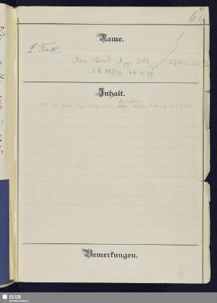 Nr. 270-270a. Tieck, Ludwig