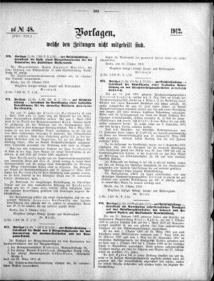 Anlage: ad No. 48 (970-975), Vorlagen, welche den Zeitungen nicht mitgeteilt sind