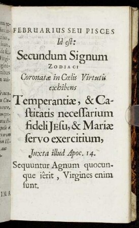 Februarius Seu Pisces Id est: Secundum Signum