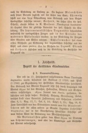 1. Abschnitt. Begriff der christlichen Glaubenslehre