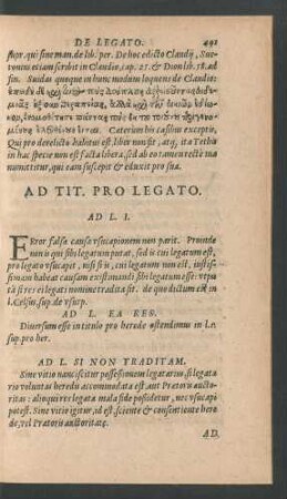 Ad Tit. Pro Legato.