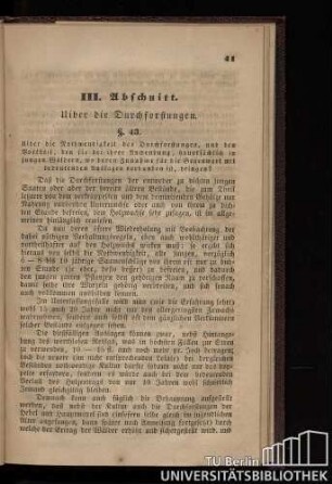 III. Abschnitt. Uiber die Durchforstungen