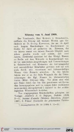 Sitzung vom 8. Juni 1909