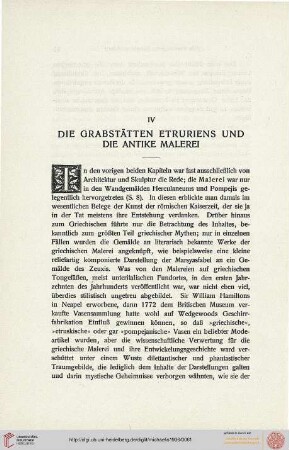 IV. Die Grabstätten Etruriens und die antike Malerei