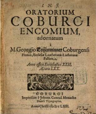 Oratorium Coburgi encomium