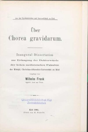 Über Chorea gravidarum
