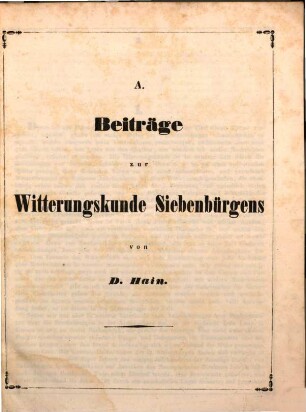 Beiträge zur Witterungskunde Siebenbürgens : (Programm mit Schulnachrichten)
