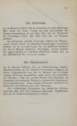 Die Gipsformerei