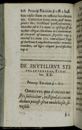 De Inutilibus Stipulationibus, Titulus XX.
