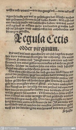 Regula Cetis odder virginum.