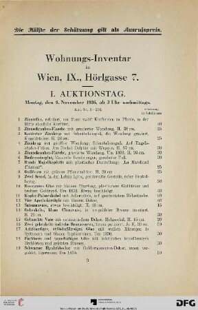Wohnungs-Inventar in Wien, IX., Hörlgasse 7 (Nr. 1-507)