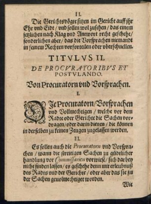Titulus II. De Procuratoribus Et Postulando.