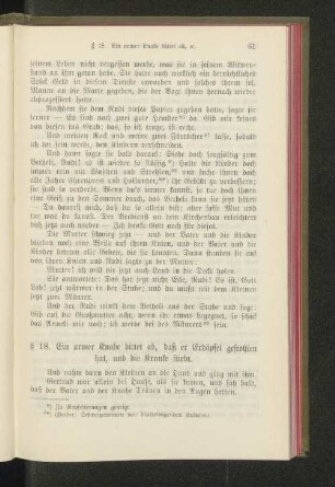 § 18. Ein armer Knabe bittet ab, daß er Erdäpfel gestohlen hat, und die Kranke stirbt.