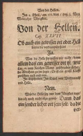 Von der Hellen. Cap. XXVII.